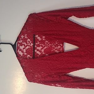 Red lace dress